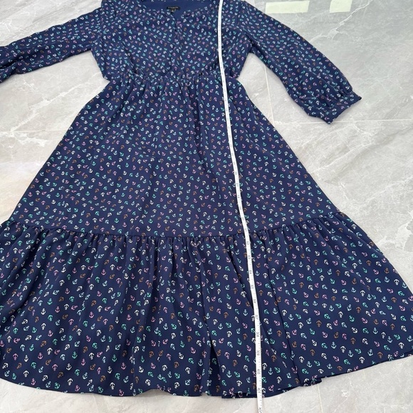 Women’s Talbots Anchor Print Flounce Hem Fit & Flare Notch Neck Dress Size 4 - Picture 16 of 16